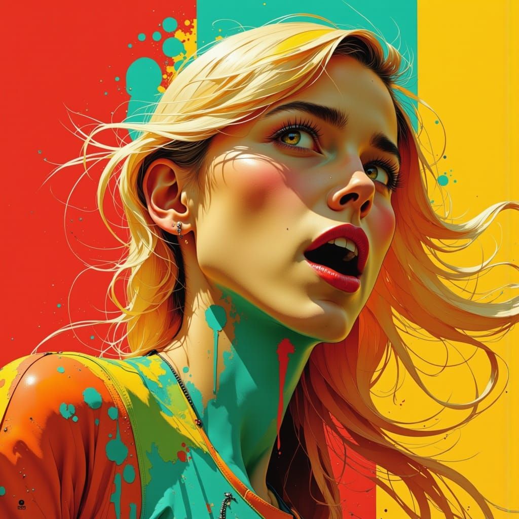 Vibrant Cheerleader Pin-Up in Lomography Style with Perfect ...