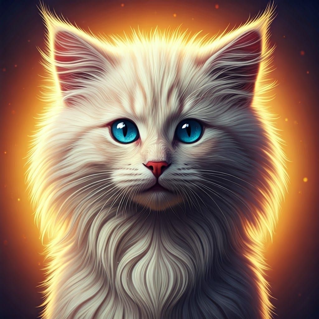 Adorable Cat-Snake Hybrid in Art Nouveau Style