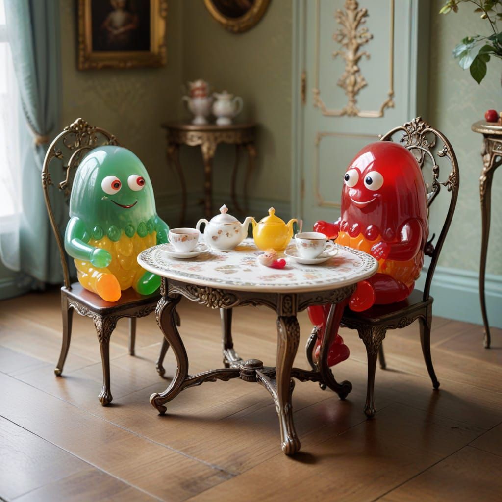 Jelly Bean Friends Enjoying Afternoon Tea