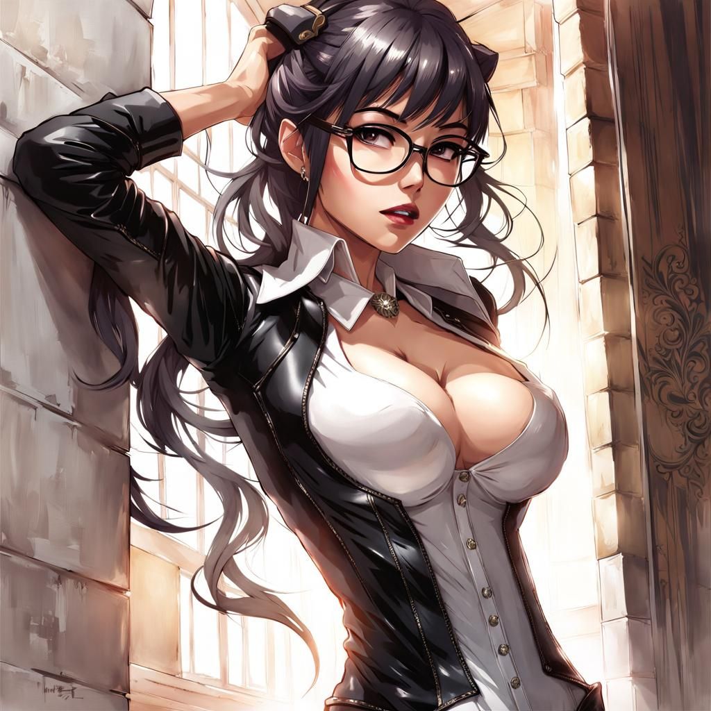 Anime-Style Portrait of a Modern Japanese Woman