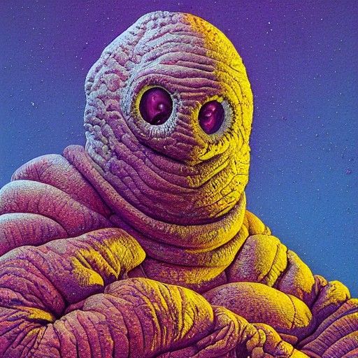 Nightmarish Michelin Man Selfie in Horror Style