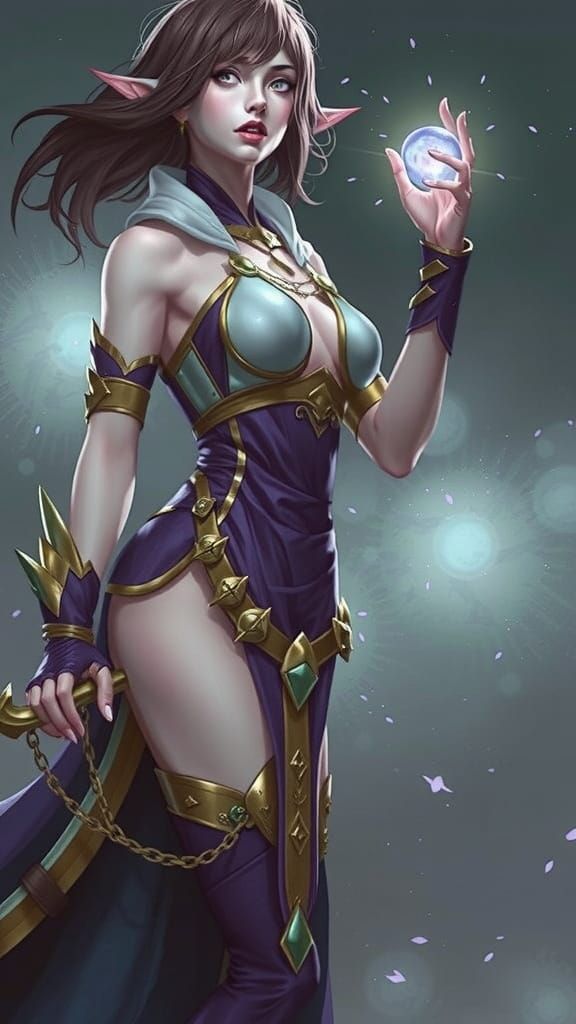 Lilith: Dark Fantasy Digital Art in Complementary Colors