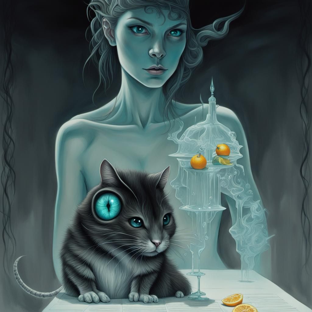 Surreal Fusion: Hamster, Lemon, Duck in Homage to Giger