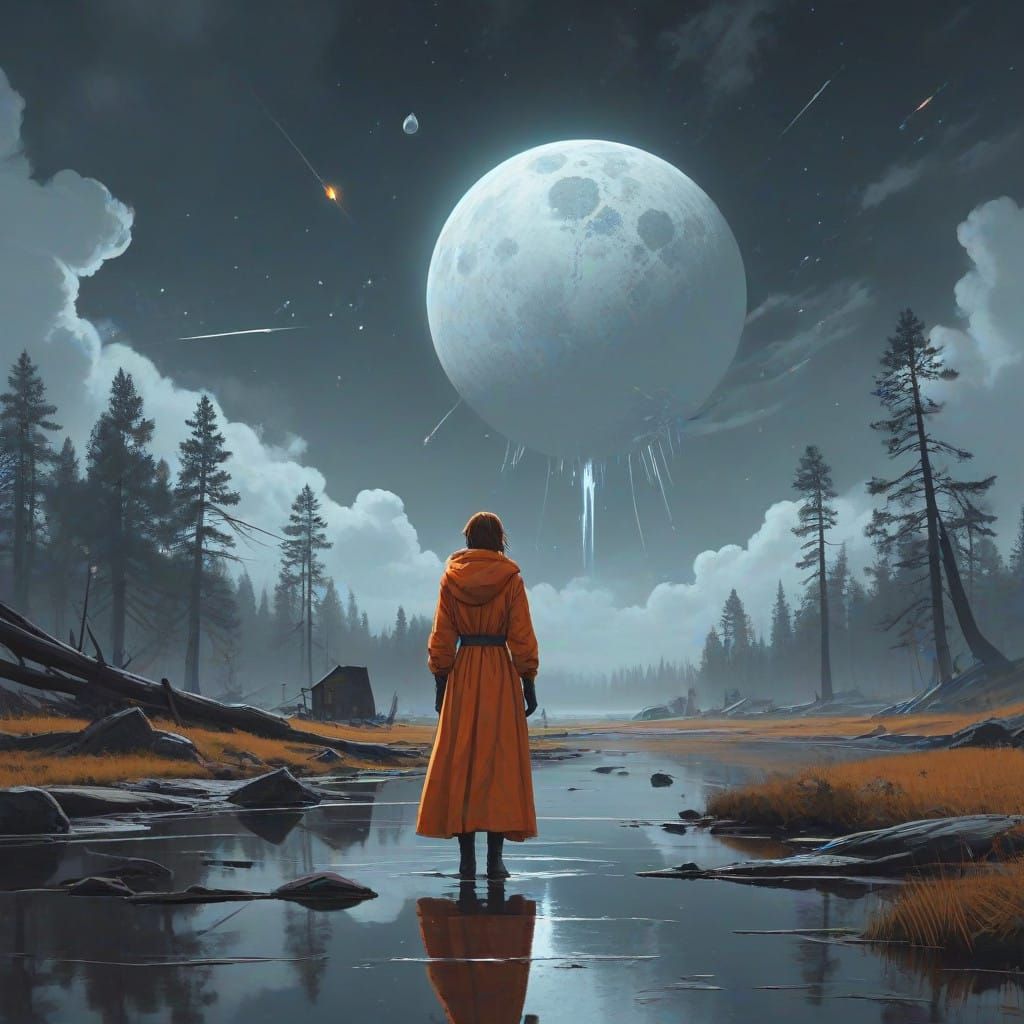 Celestial Guardians in a Dreamy, Ethereal Landscape