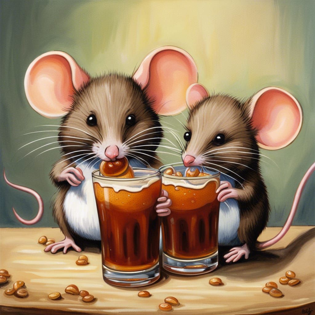 Mice Enjoying Rootbeer