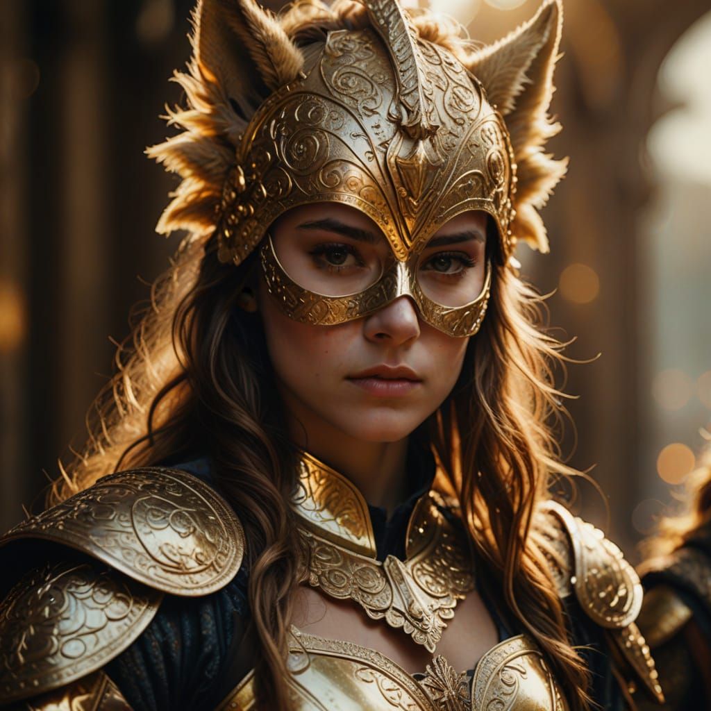 Hyperrealistic Portrait of a French Warrior Princess