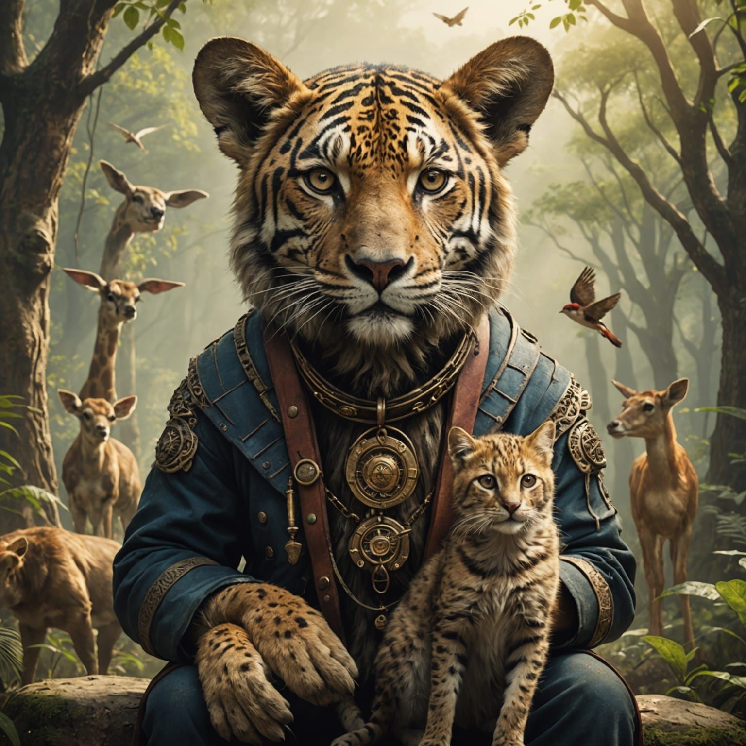 Surreal Hybrid: Human and Animal Fusion