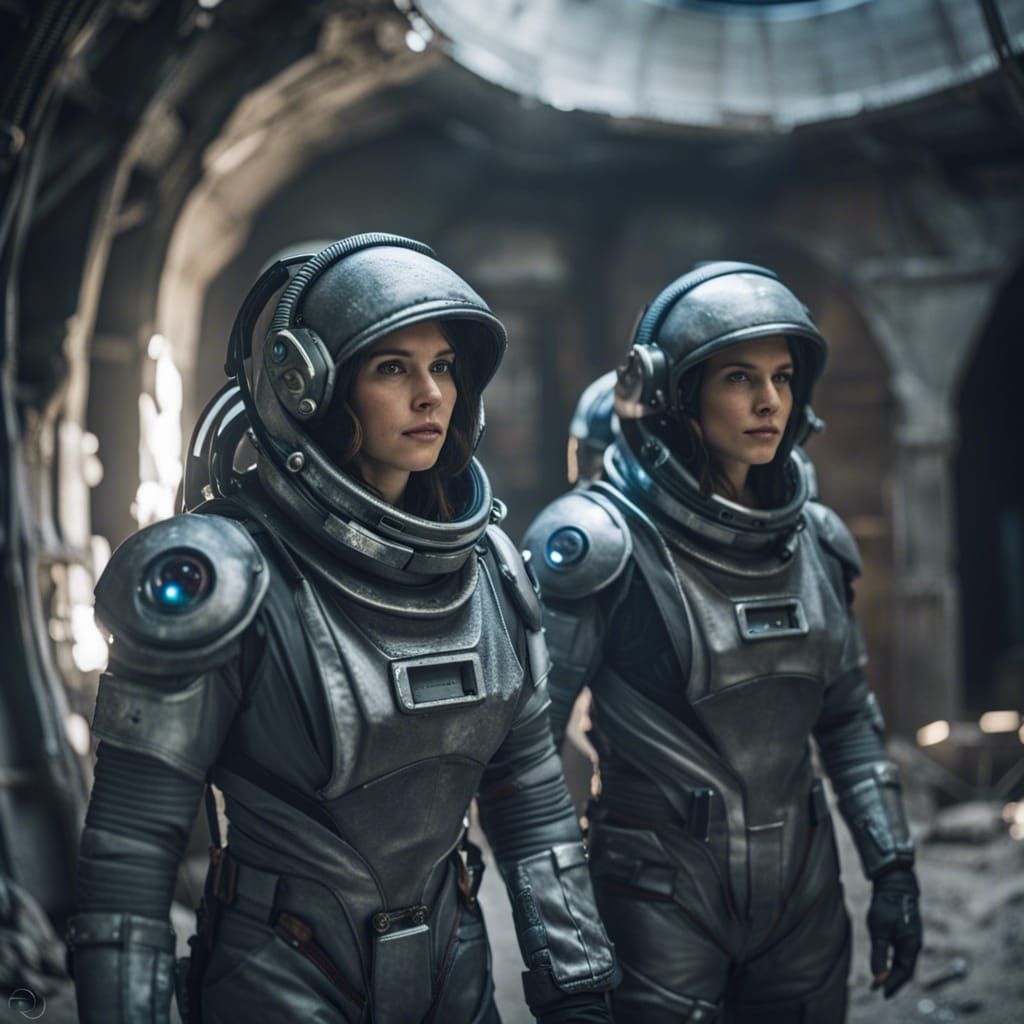 Twin sisters exploring a abandoned human colony