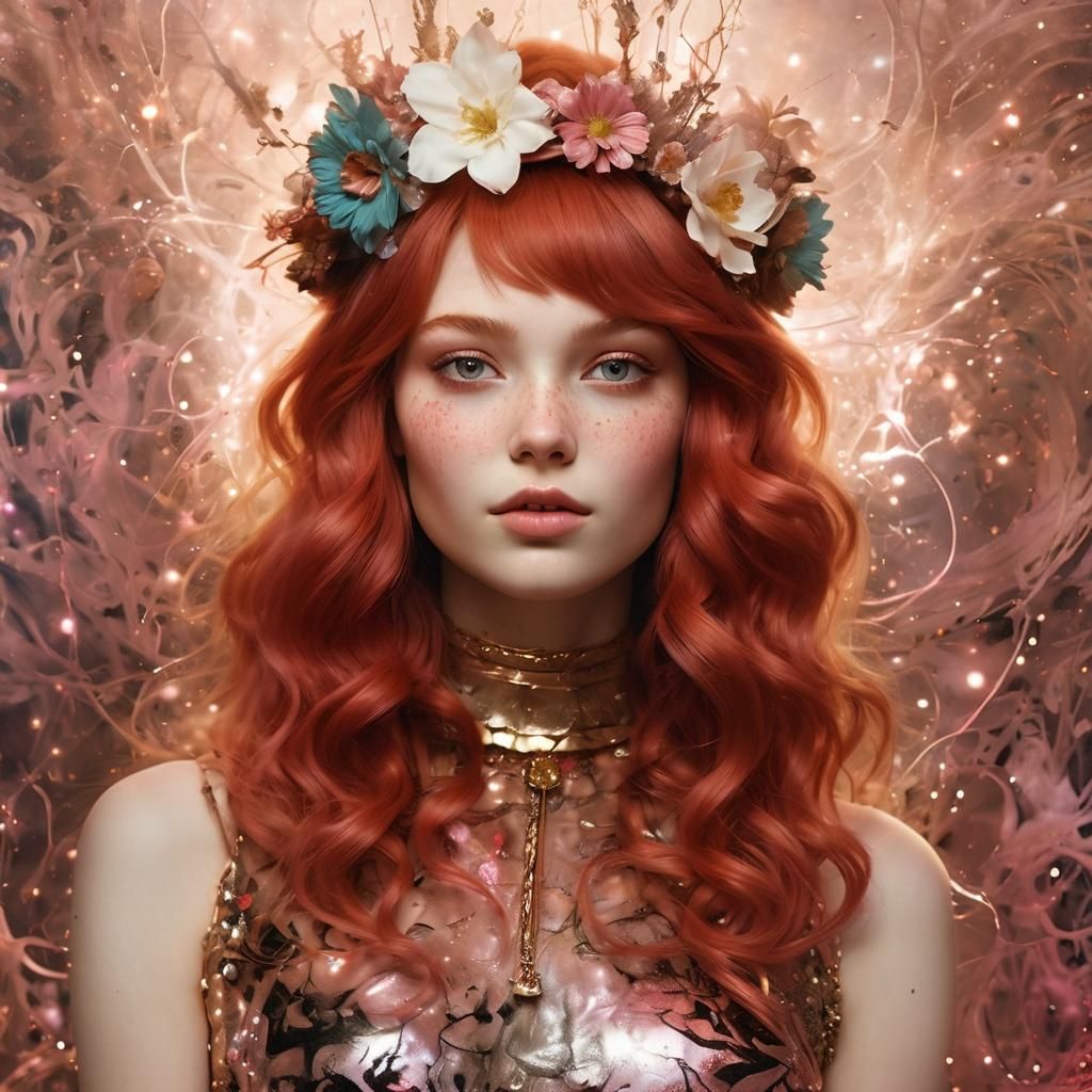 Radiant Goddess with Bioluminescent Glow