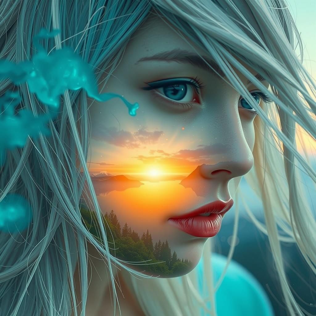 Album Cover: Angel in Hyperrealistic Anime Style