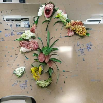 Abstract Floral Arrangement: Colorful Botanical Design