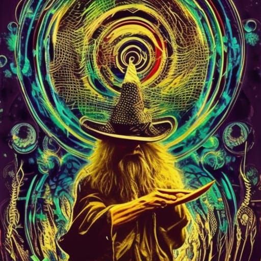 Enchanted Portal with Old Wizard in Digital Art