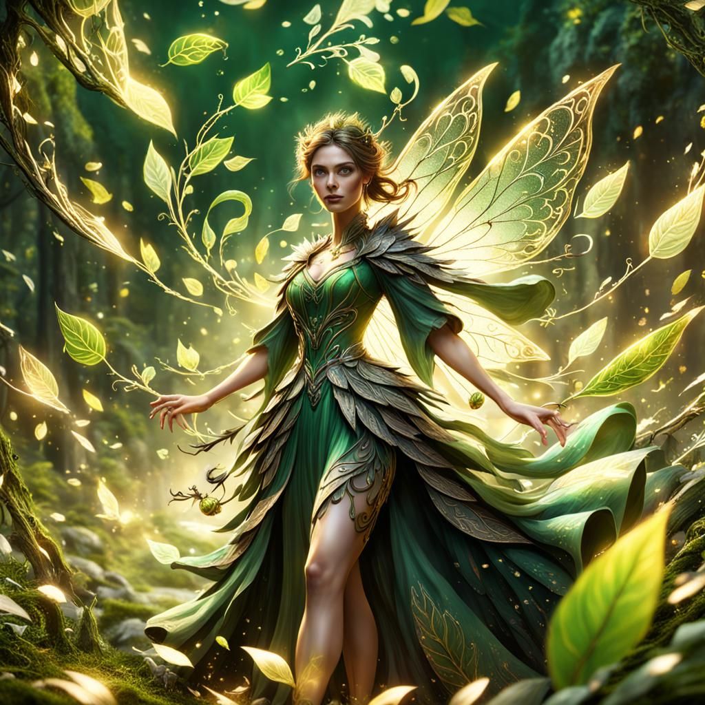 Enchanting Leaf Fairy Creating Magic in Fantasy Art