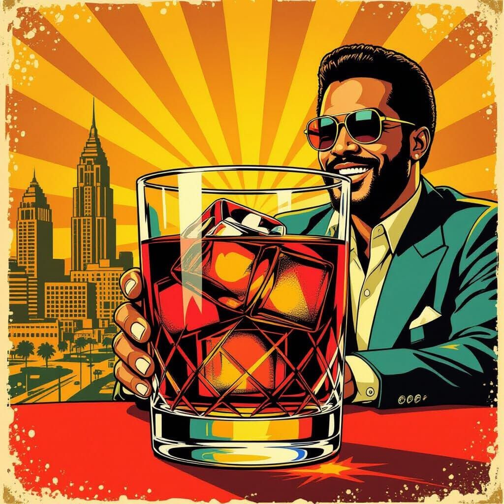 Motown-Old-Fashioned Cocktail in 1970s Detroit Style