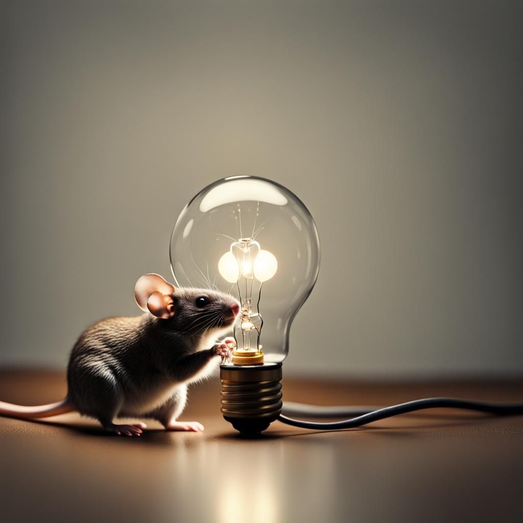 Mouse Carries Light Bulb in Mysterious Moment
