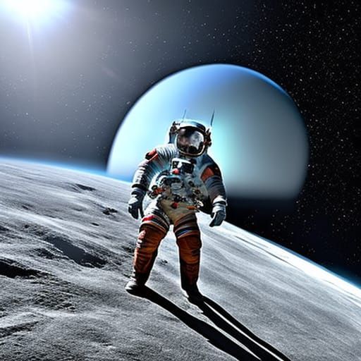 Hyperrealistic Astronaut in Space