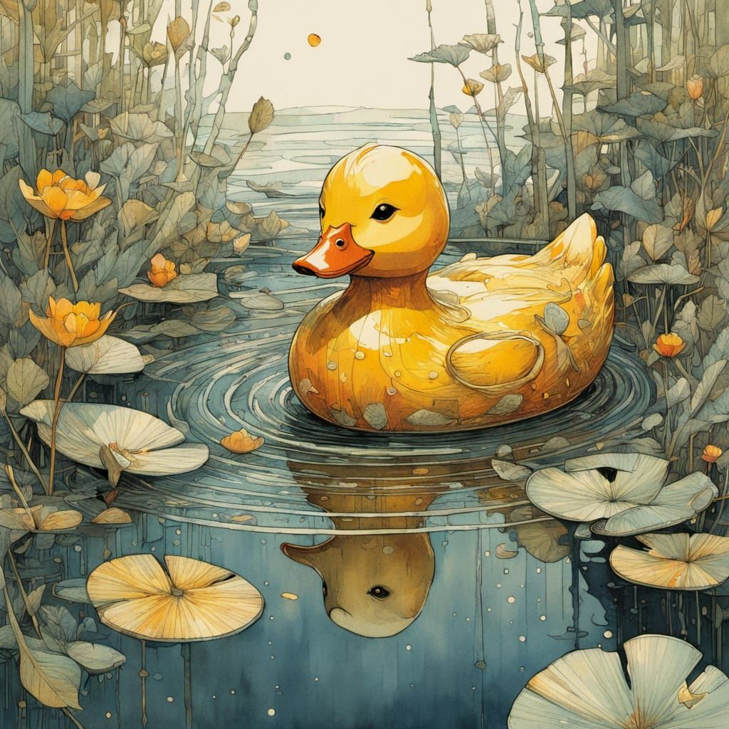 Le canard dans la mare