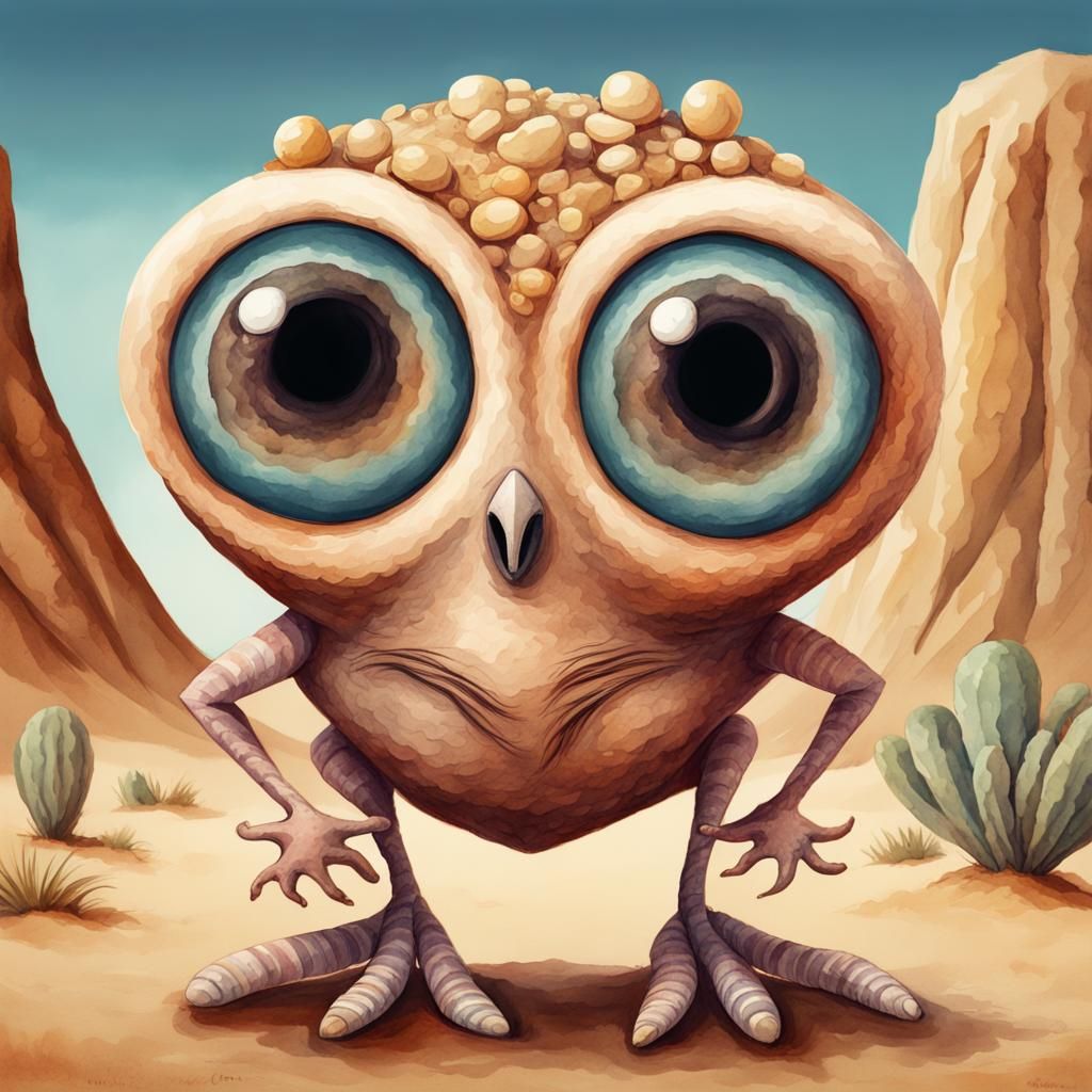 Zany Whimsical Nutty Crazy  Distinctive Odd Desert Creature ...