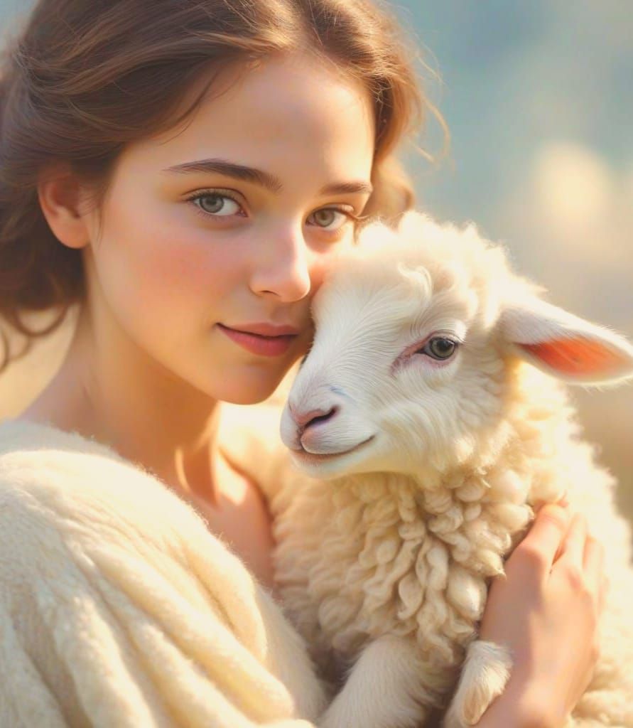 Mary and Her Calm Lamb