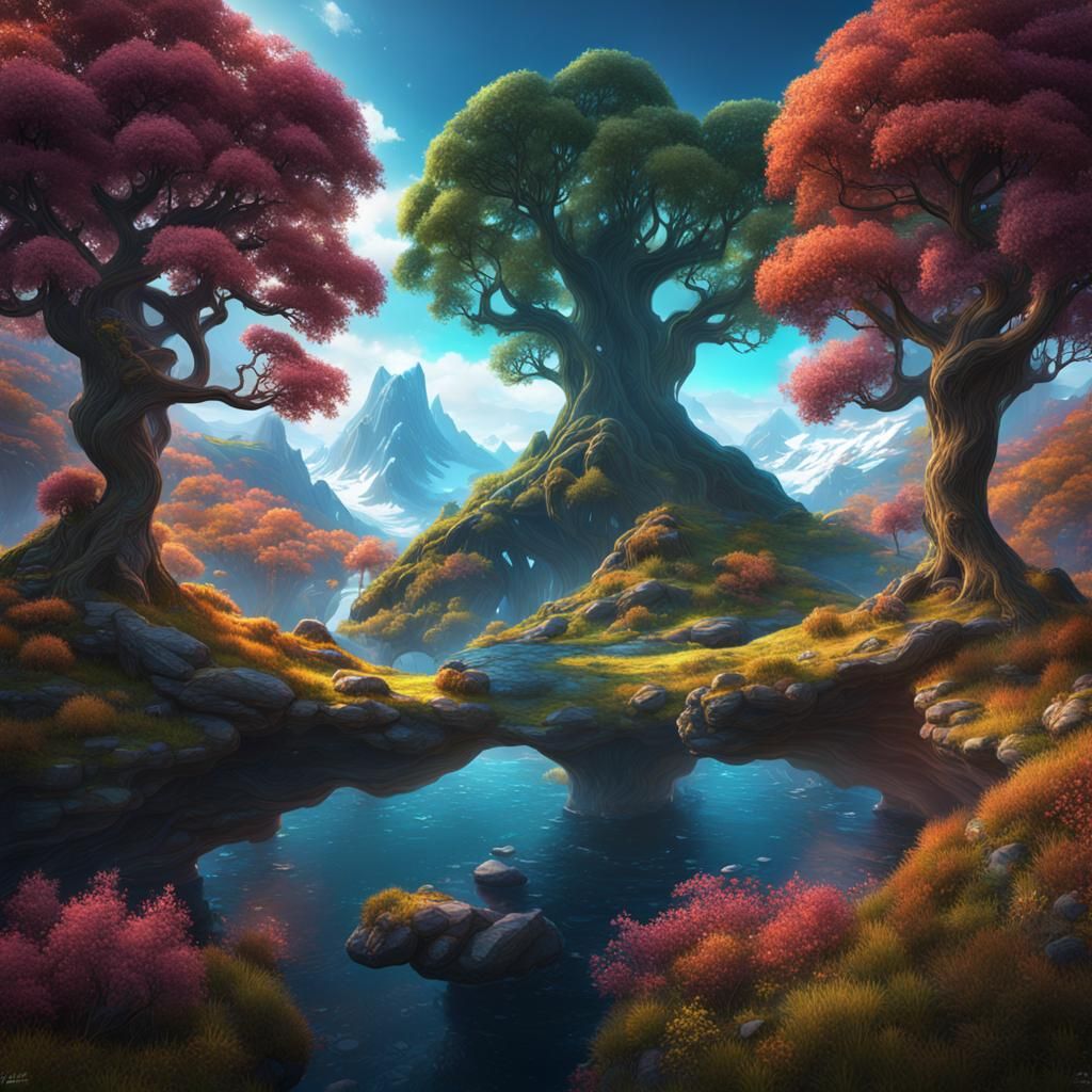 Yggdrasil in Norway Fjords: Fantasy Concept Art
