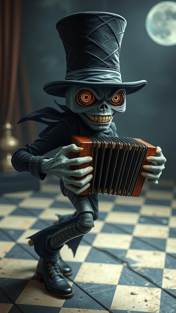 An eccentric, top-hat-wearing ghoul.