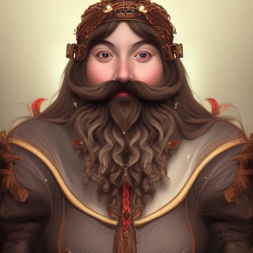 Dwarf Woman Portrait in Renaissance Style
