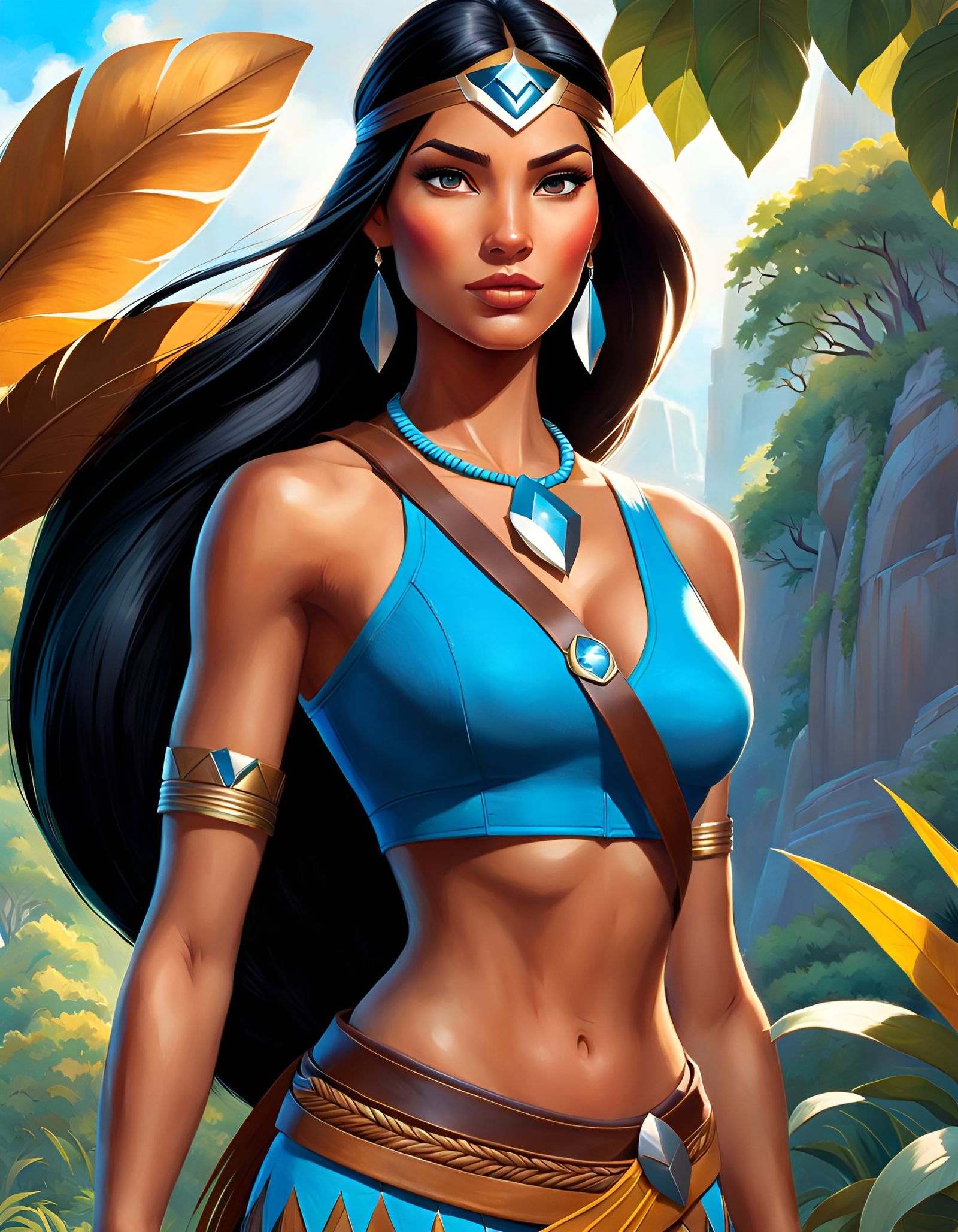 Modern Disney Pocahontas Activist: Hyperrealistic Art