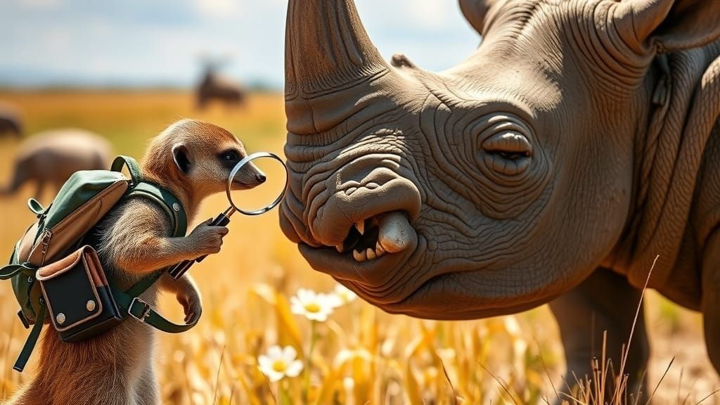 Meerkat the Dentist Examines Rhino Teeth