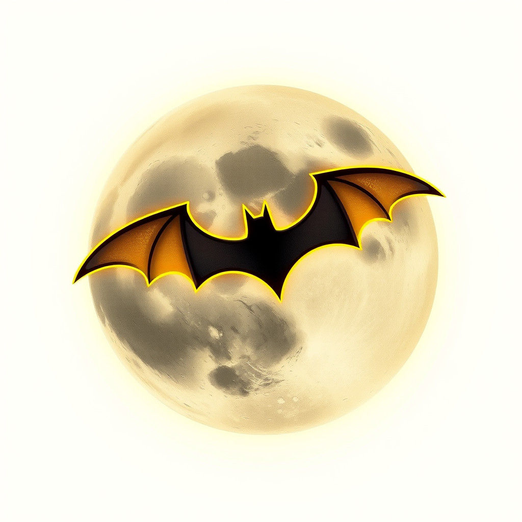Bat Signal on the Moon: Dreamy Digital Illustration