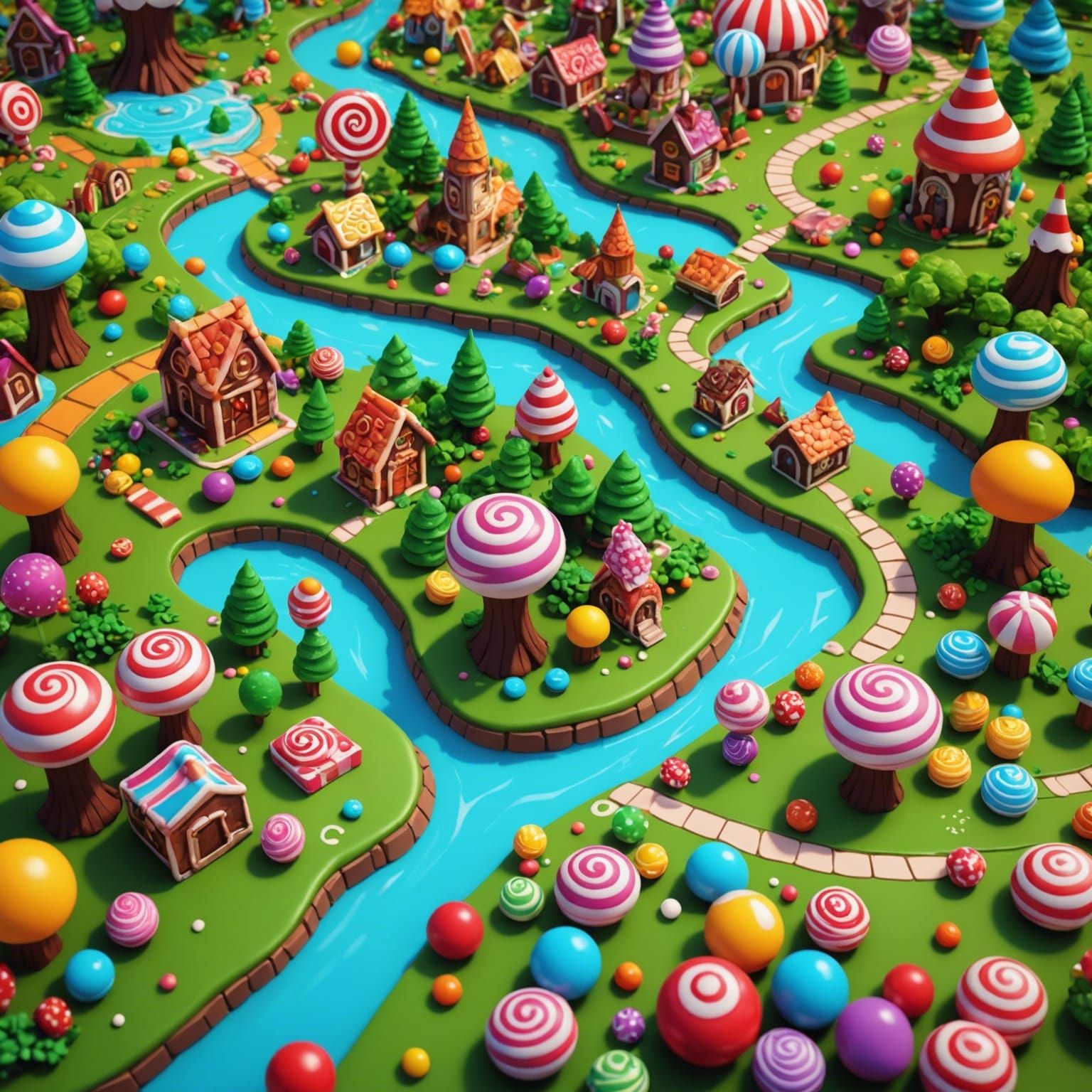 Candy Land Board Game Fantasy Landscape