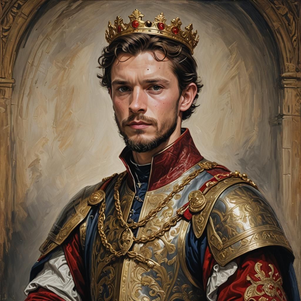 Tom Holland as King Henry, Oil Painting Portrait