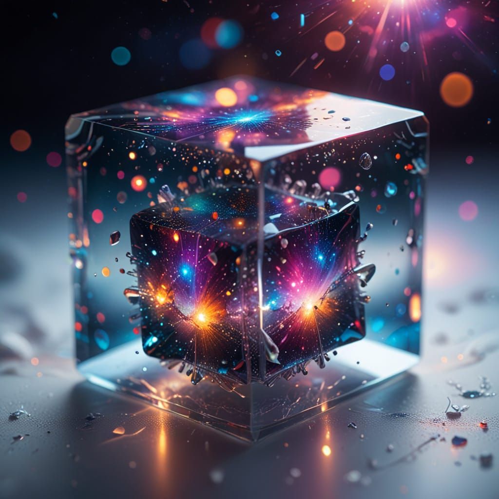 Surreal Glass Cube Universe