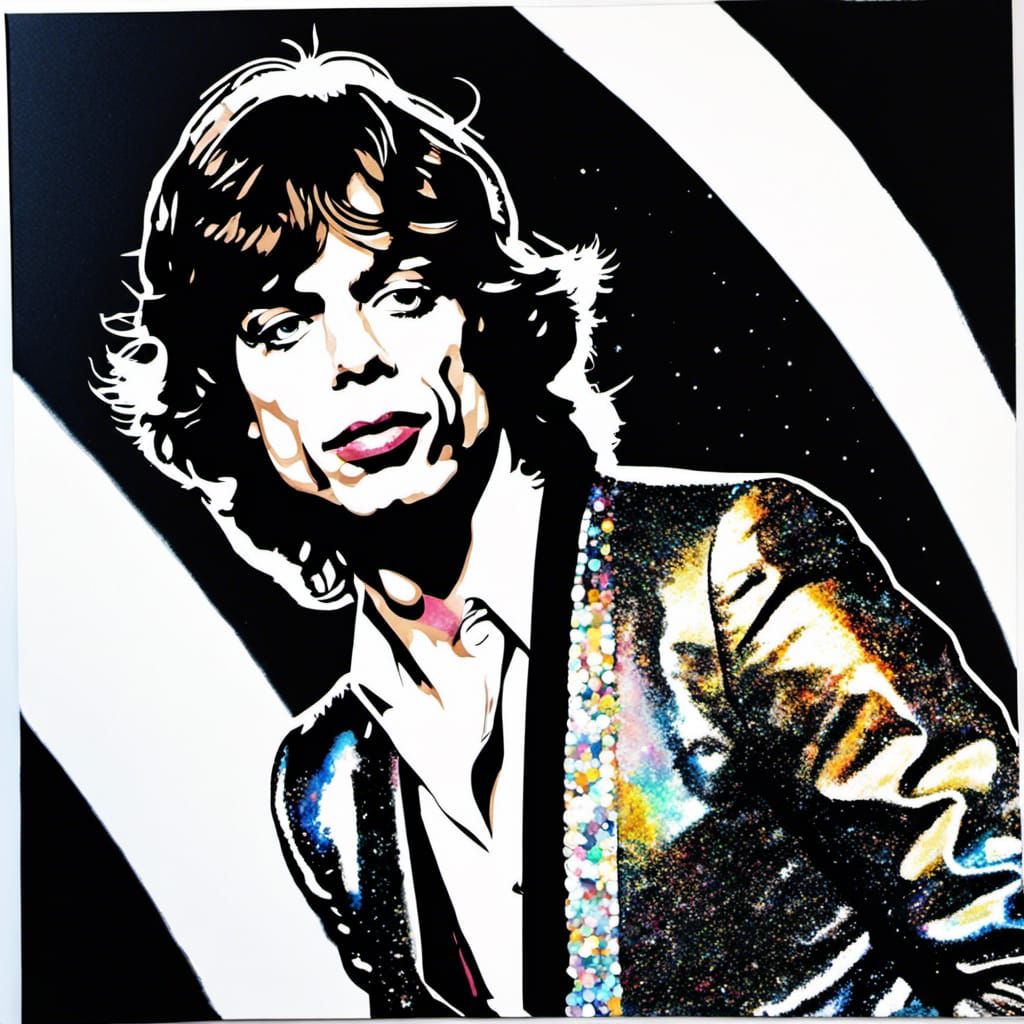 Bohemian Man with Iridescent Glitter in Klimt Style