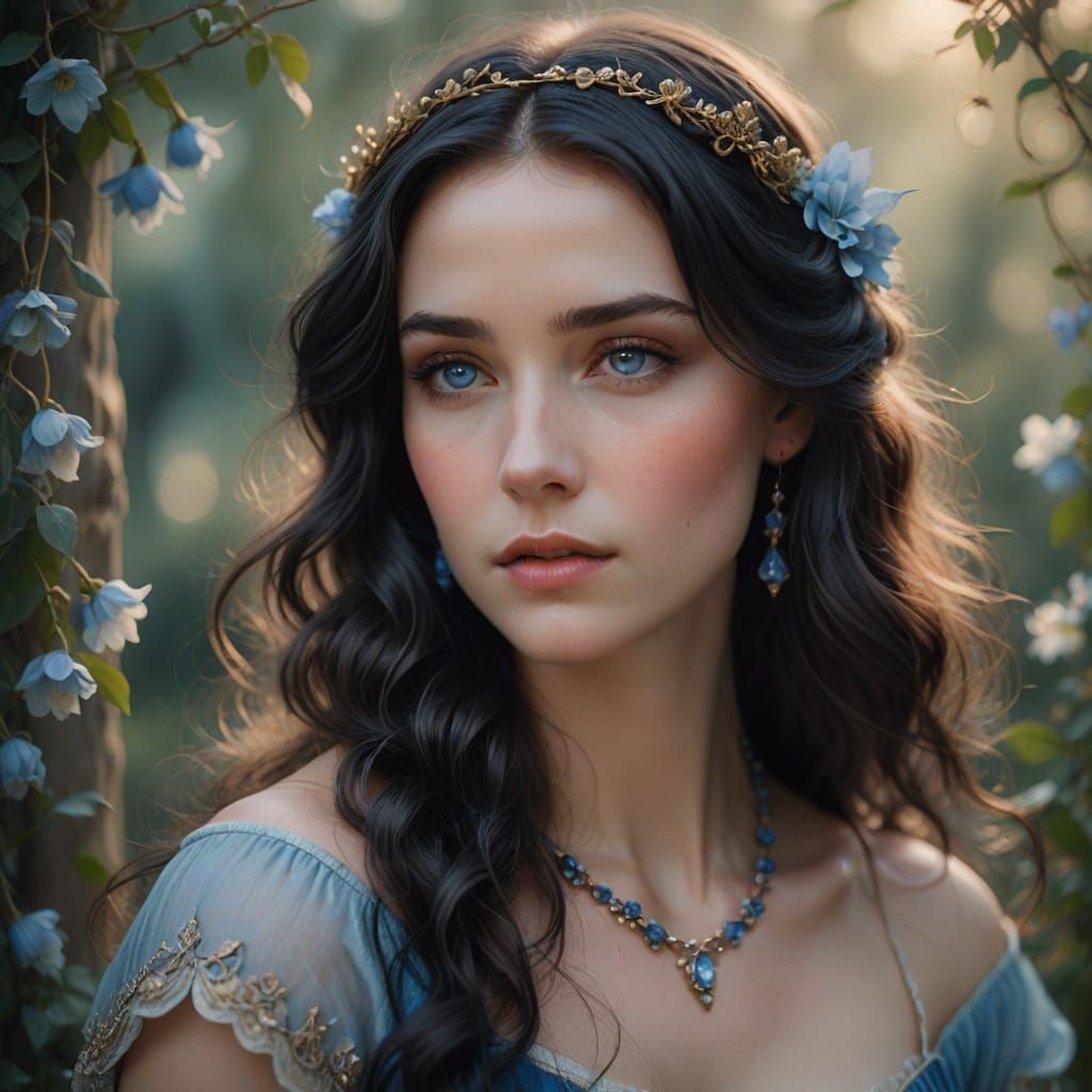 Ethereal Pre-Raphaelite-Inspired Portrait of a Serene Woman