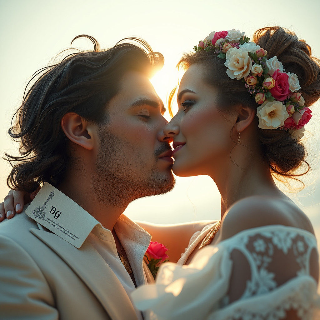 Italian Man and Persian Woman in Hyperrealistic Style