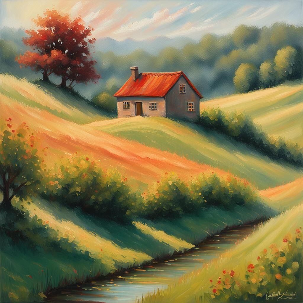 Rustic Idyll in Soft Morning Light