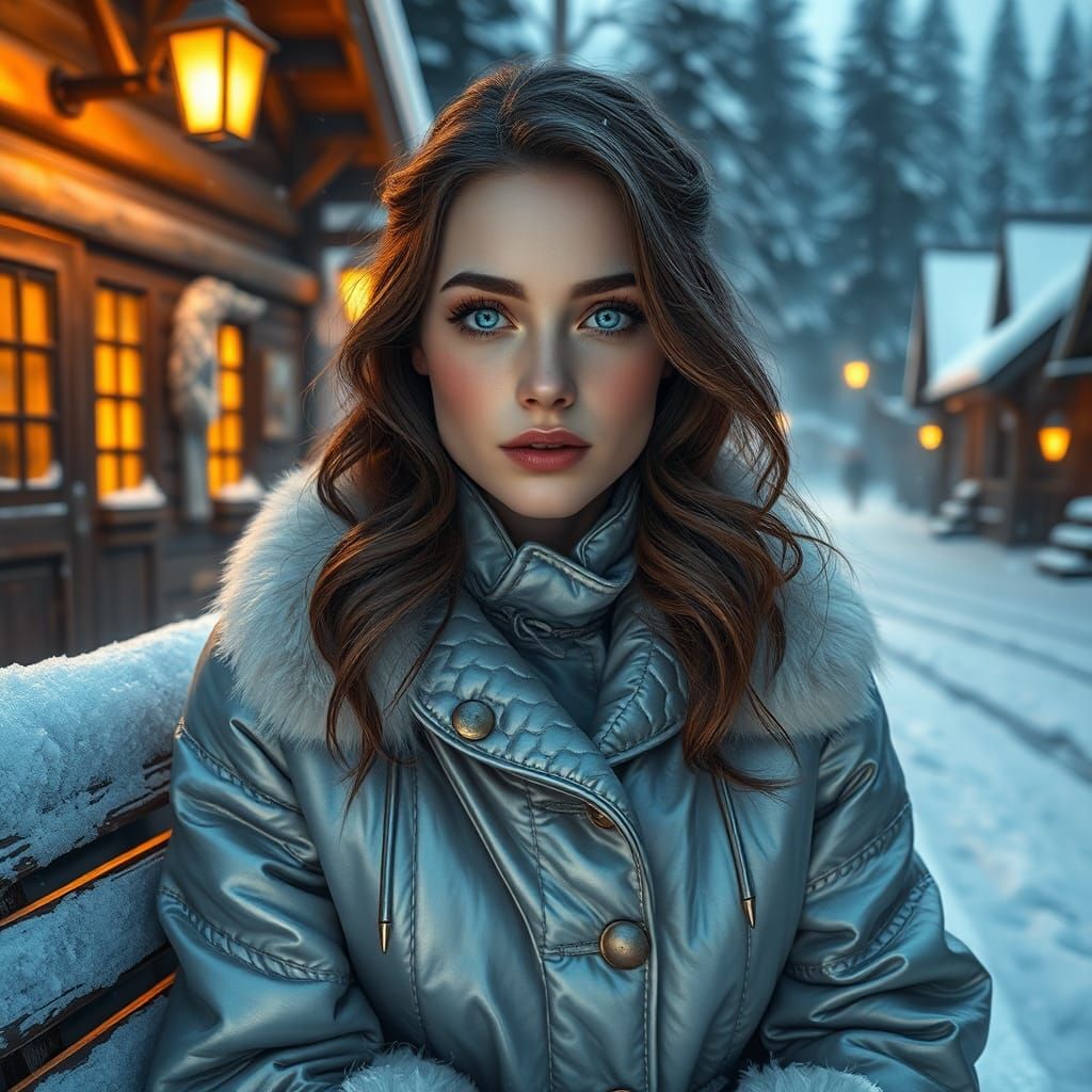 Winter Woman Portrait in Sarnoff Style