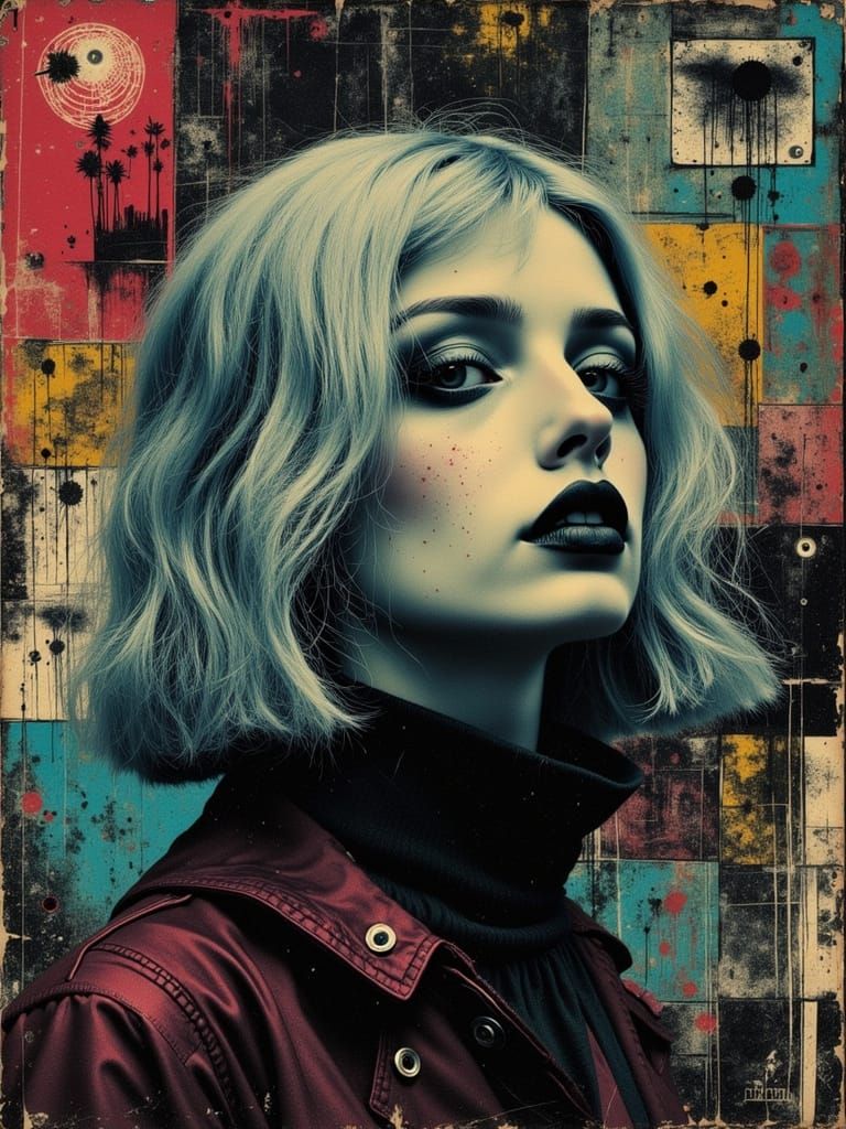 Gothic Abstract Portrait of a Melancholic Woman