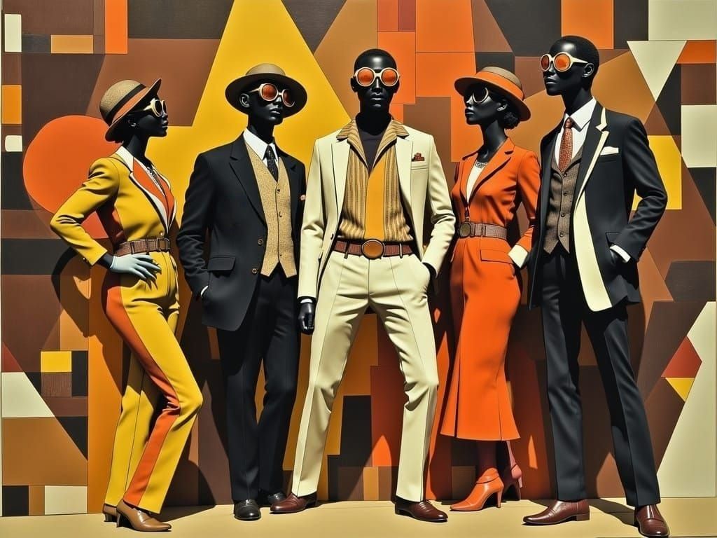 African American Models in Zoot Suits, Art Deco Style