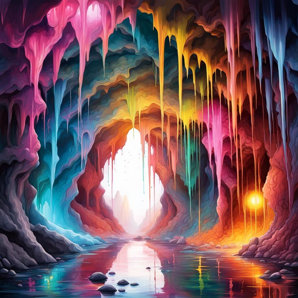 Pixum Fairy in Crystal Cave: Graffiti Art Style