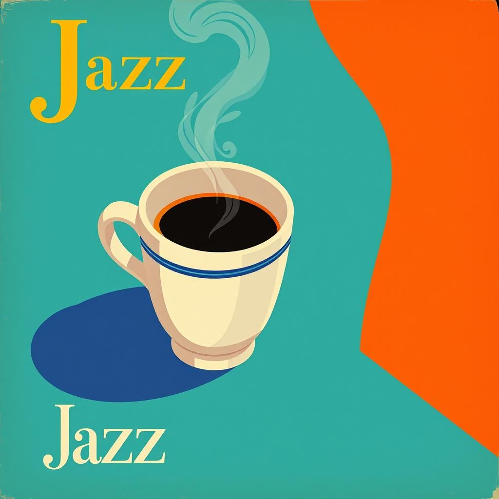 Maximalist Jazz Album Cover in Ghibli Style