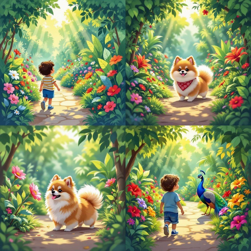 Little Kushi Explores a Vibrant Zoo Garden