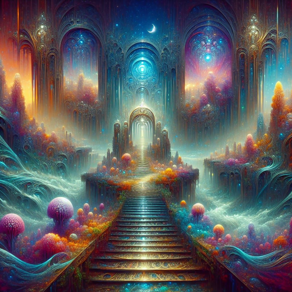 Cryptic Trail in High Fantasy Landscape