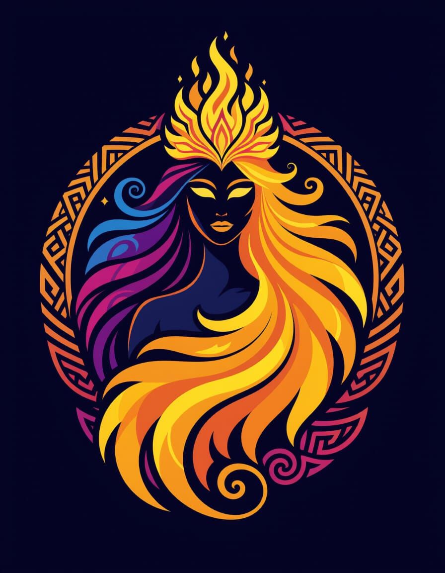 Phoenix Logo as Maori Woman in Modern Style