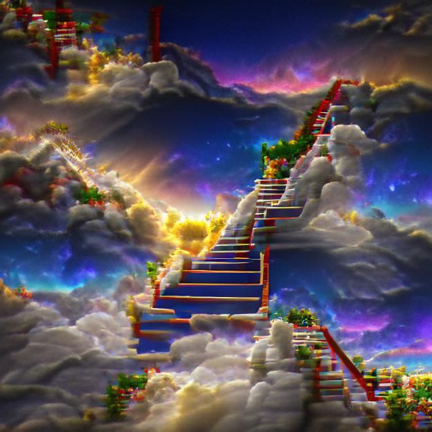Abstract Stairway Ascending into Light