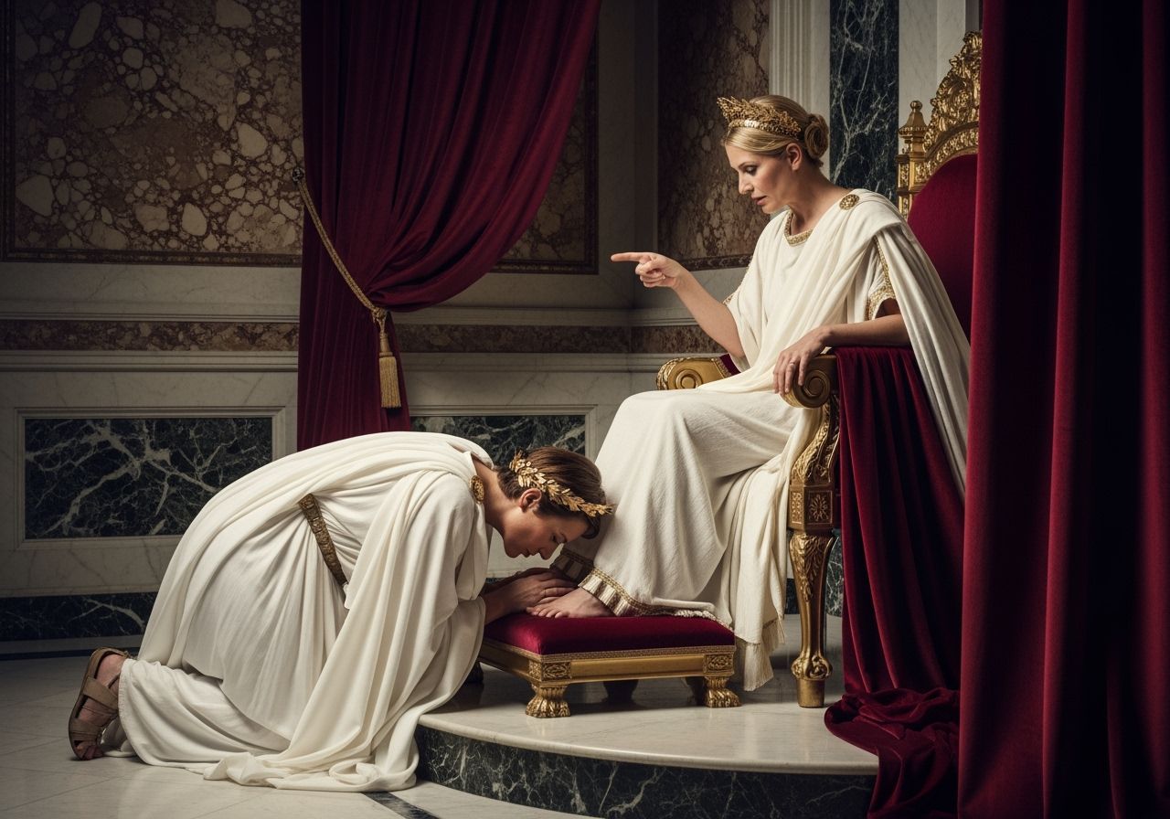 Roman Senator Kneels Before Empress, Professional Photograph...