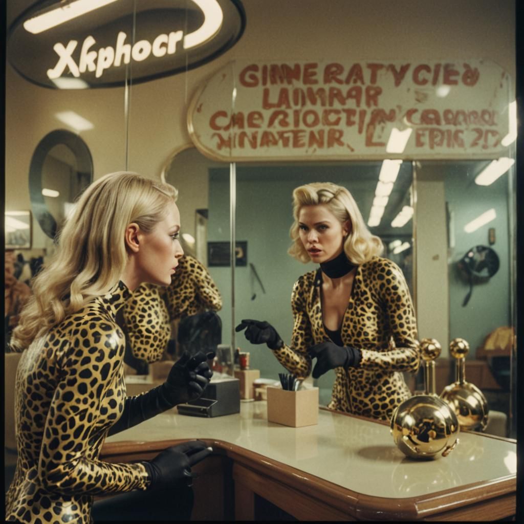 Woman Argues With Cheetah Reflection: Photorealistic Film St...