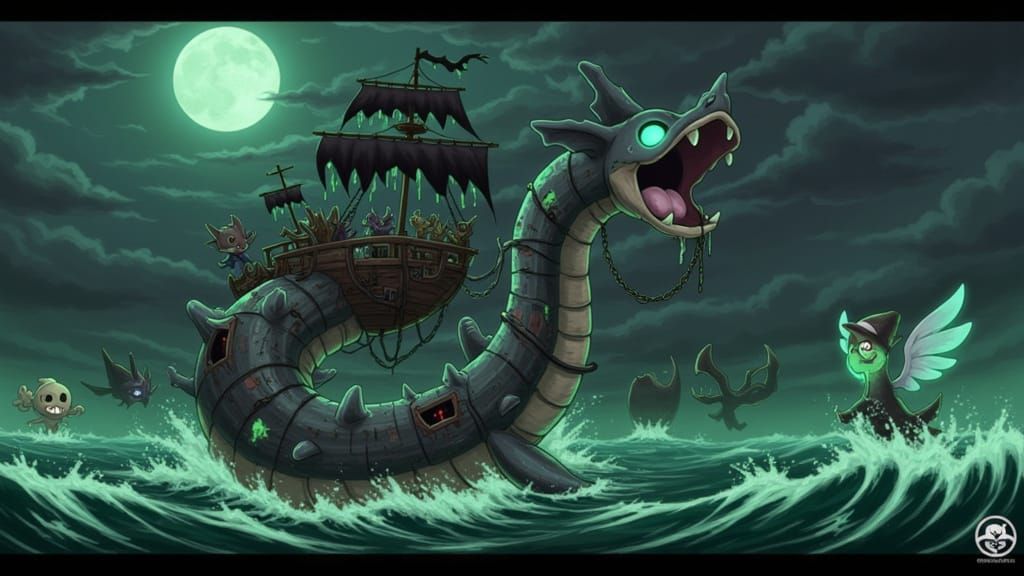 Undead Gyarados with Ghostly Pokemon Crew