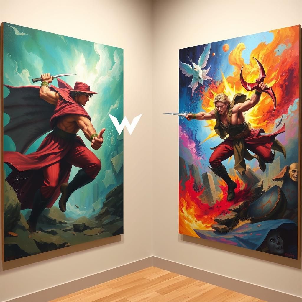 Painted Warriors Emerge to Fight: Fantasy Action Scene