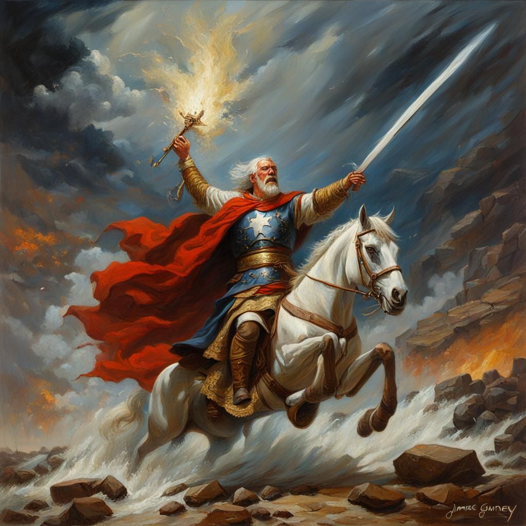 Wrath of God: Dramatic Oil Painting